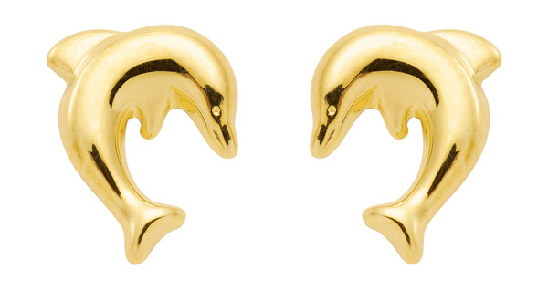 Delfin Ohrstecker aus 333 Gold