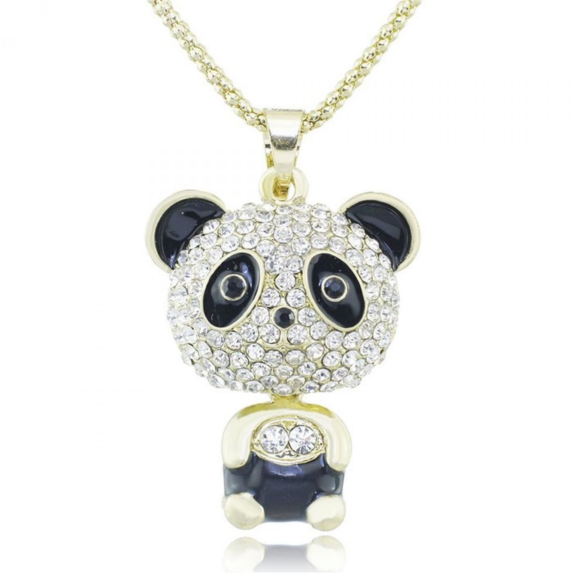Anhänger Panda mit Strasssteine und Kette