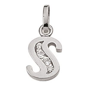 Buchstabenanhänger S mit Zirkonia aus 925 Sterling Silber