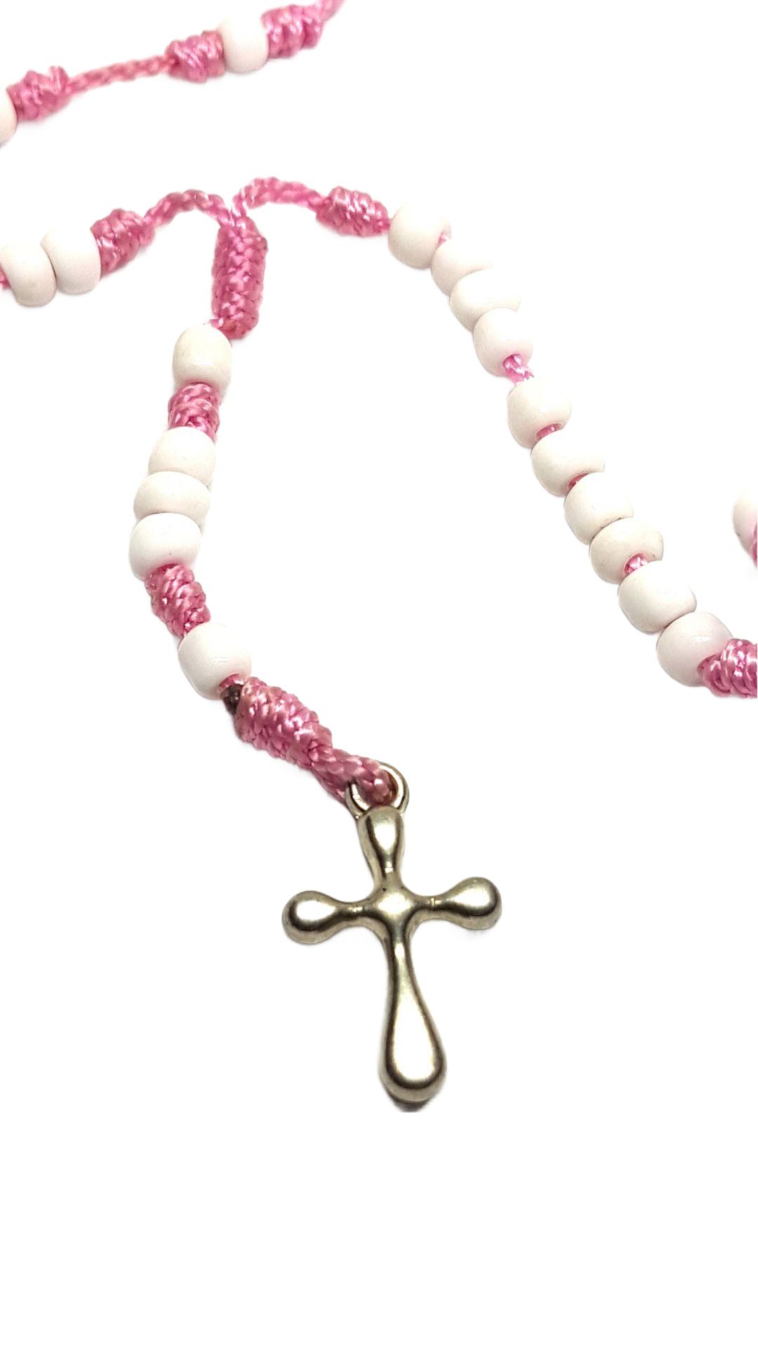 Perlenkette mit Kreuz Anhänger 50cm