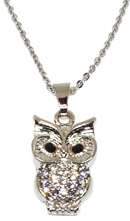 Eulen Schmuckset Anhänger mit Kette und Ohrstecker