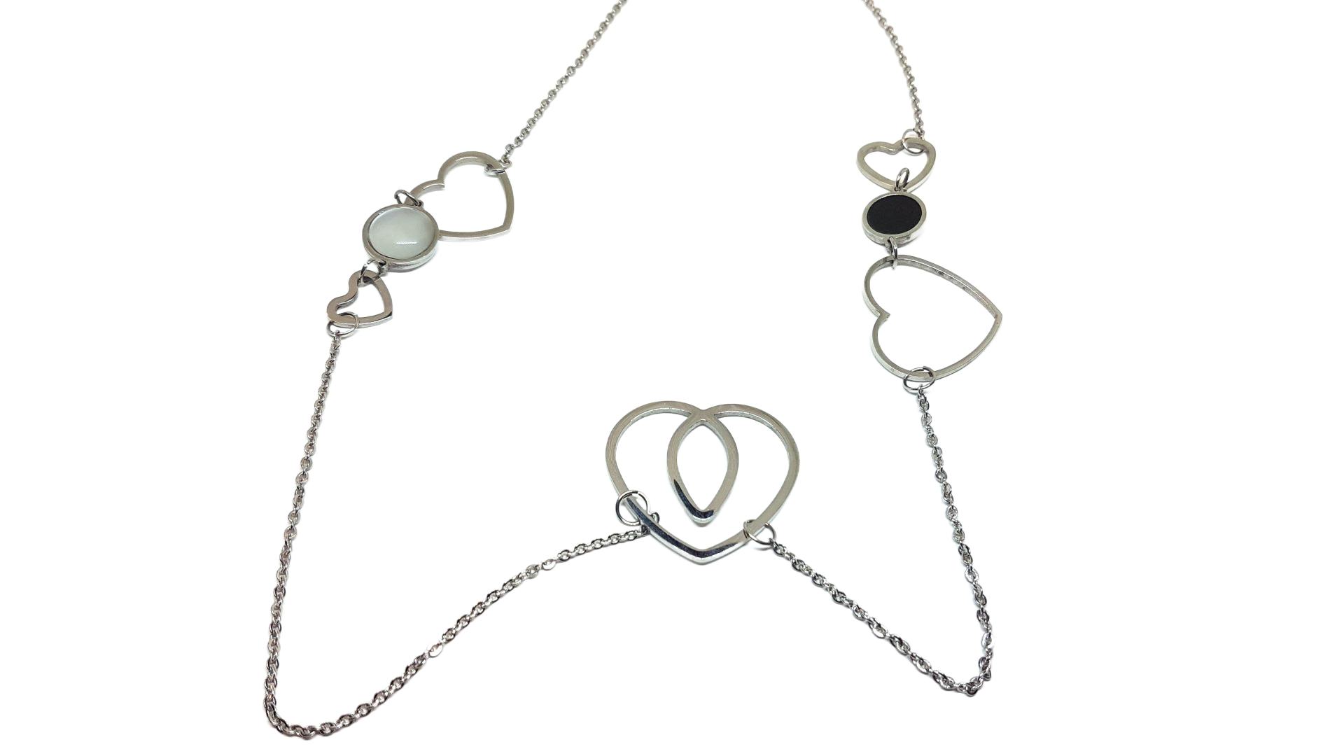 Herz Kette aus Edelstahl 97cm