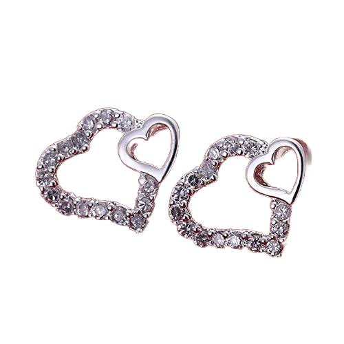 Herz Ohrstecker mit Strass bestückt 925 Silber