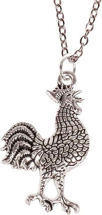 Hahn Halskette, Anhänger mit Kette 55cm