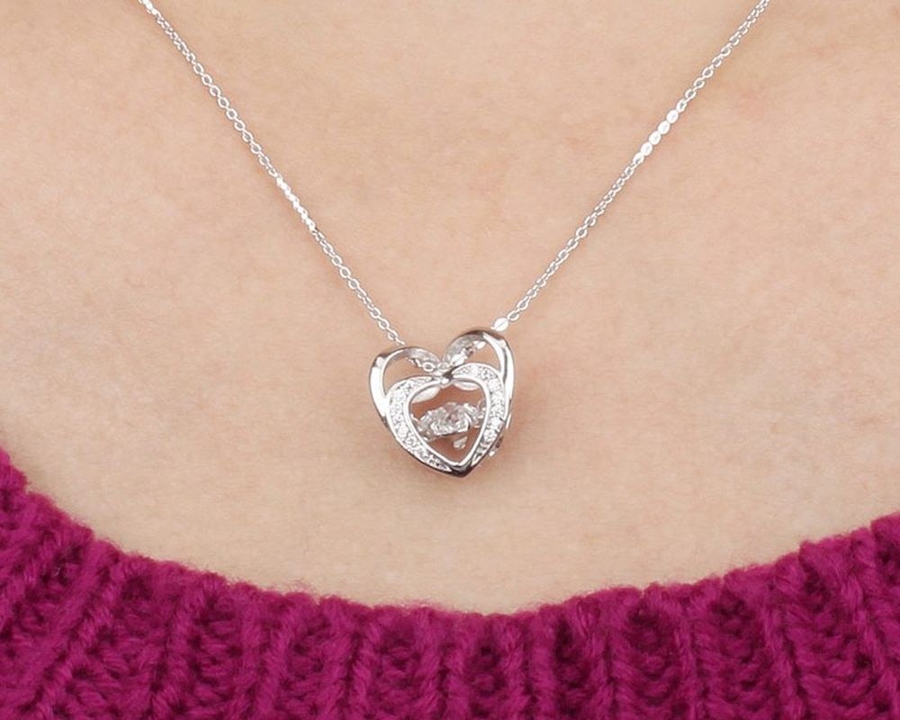 Schöne Herz-Halskette aus 925 Sterling Silber