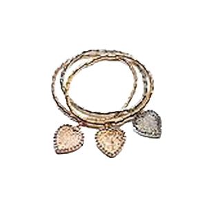 Armband mit Herzen und Zirkonia Bicolor