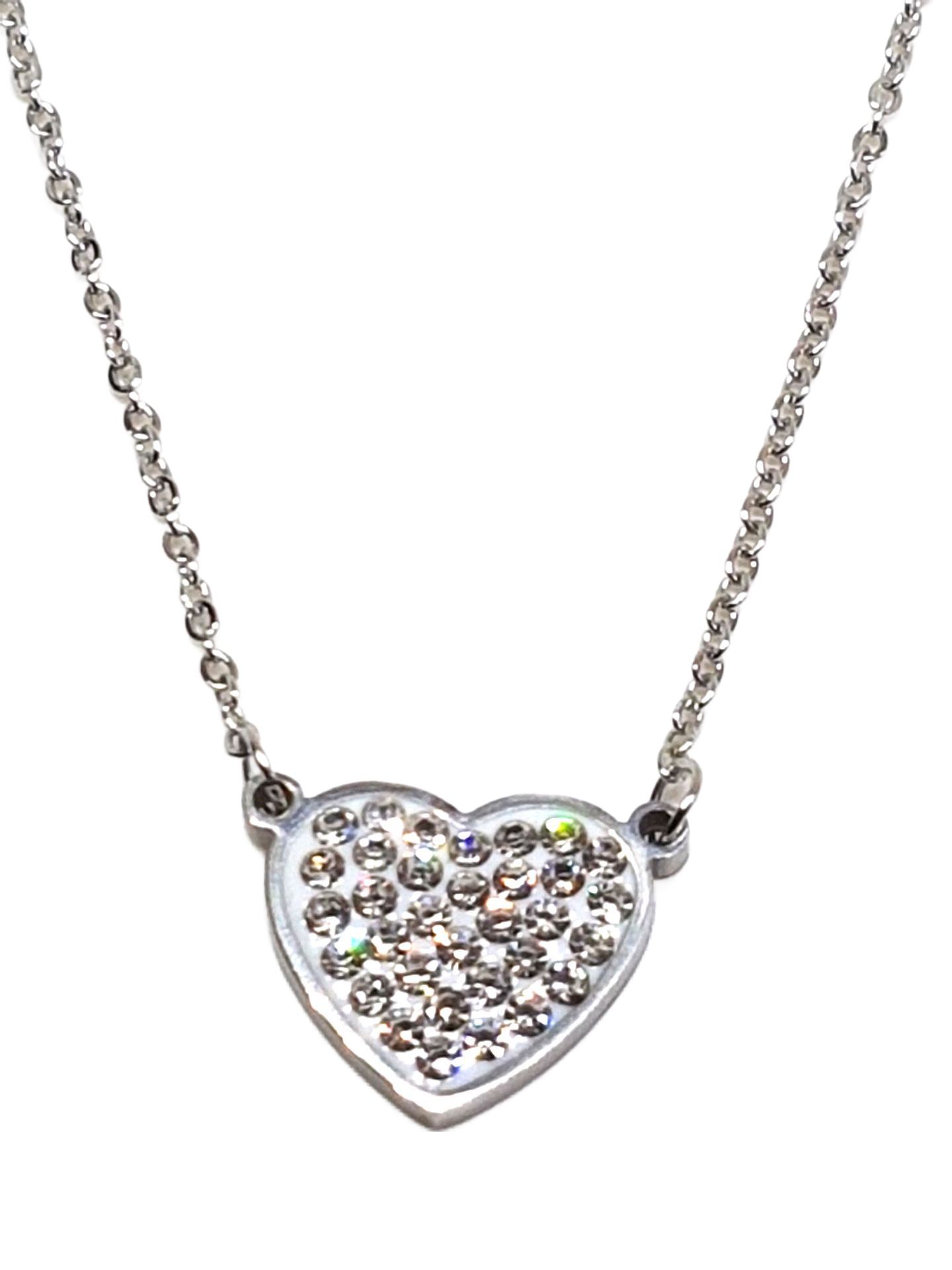 Herz Collier aus Edelstahl mit Zirkonia