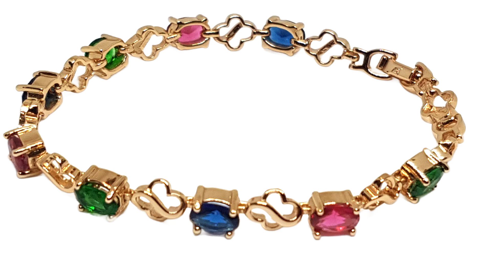 Armband aus Edelstahl mit Strass 19cm