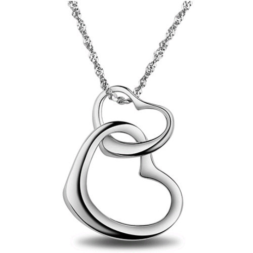 Schöne Herz-Halskette aus 925 Sterling Silber