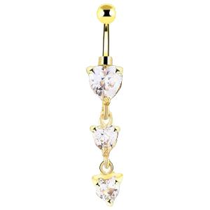 Herz Bauchnabelpiercing mit Zirkonia