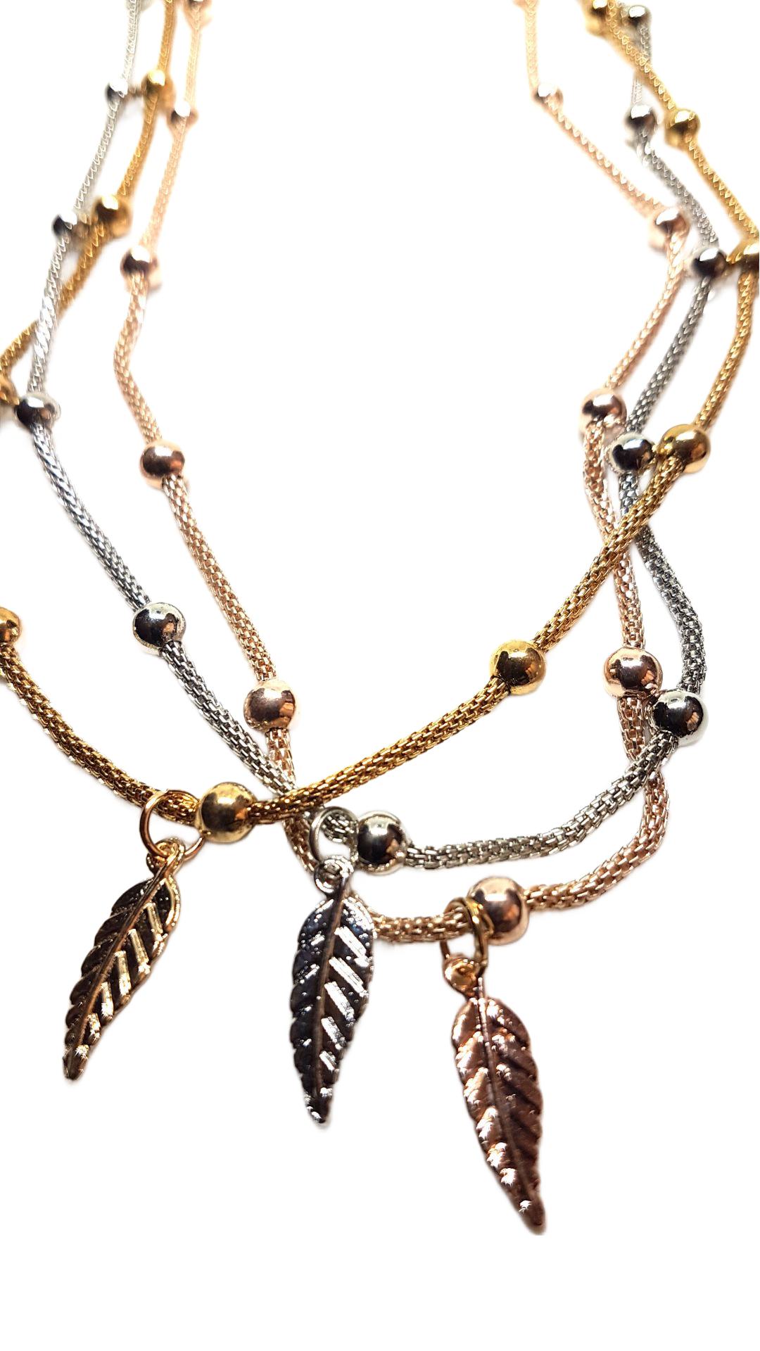 Feder Anhänger Tricolor mit Kette