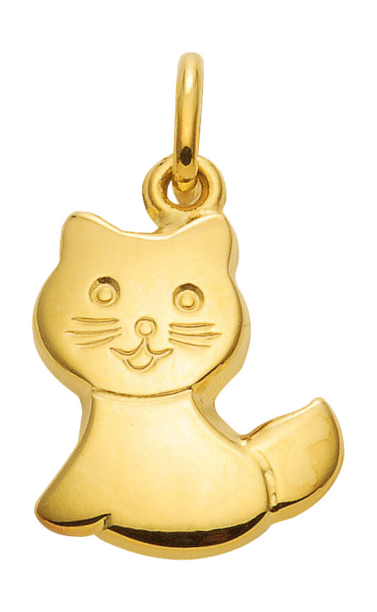 Katze Anhänger, Kettenanhänger aus 333 Gold 8 Karat