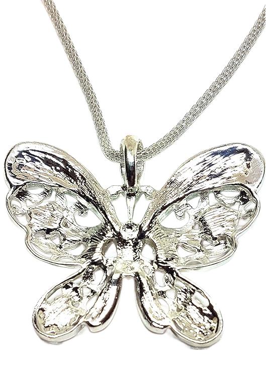 Schmetterling Schmuckset Anhänger mit Kette und Ohrstecker