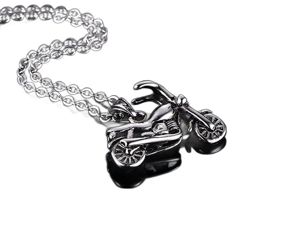 Motorrad Anhänger mit Kette aus Edelstahl 50cm