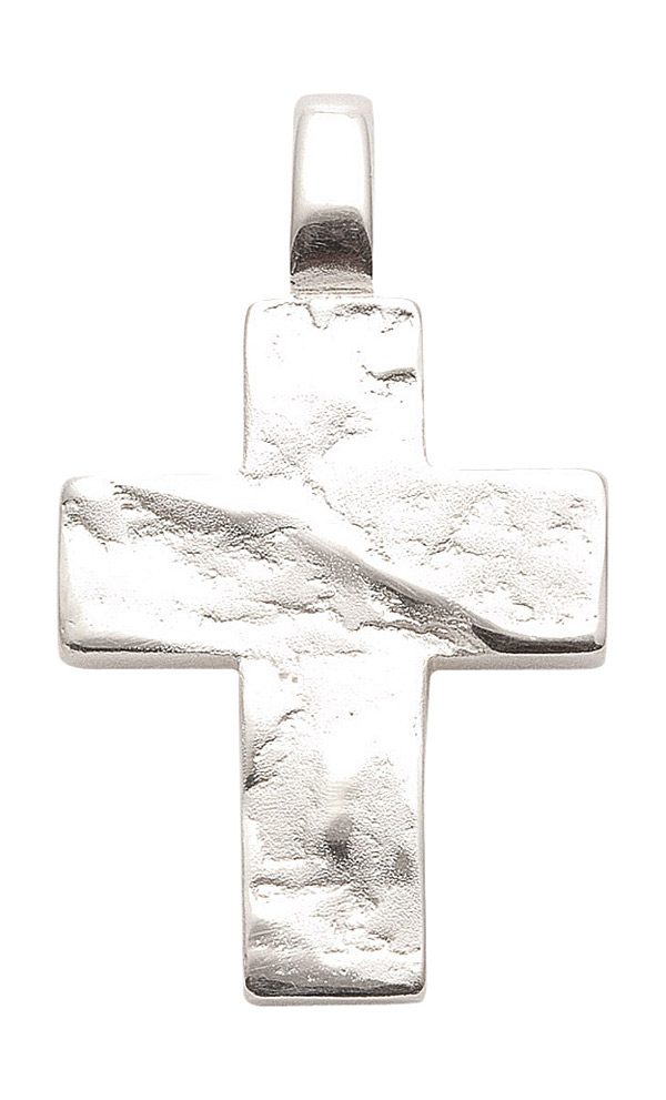 Anhänger Kreuz Kreuzanhänger gehämmert aus 925 Sterling Silber