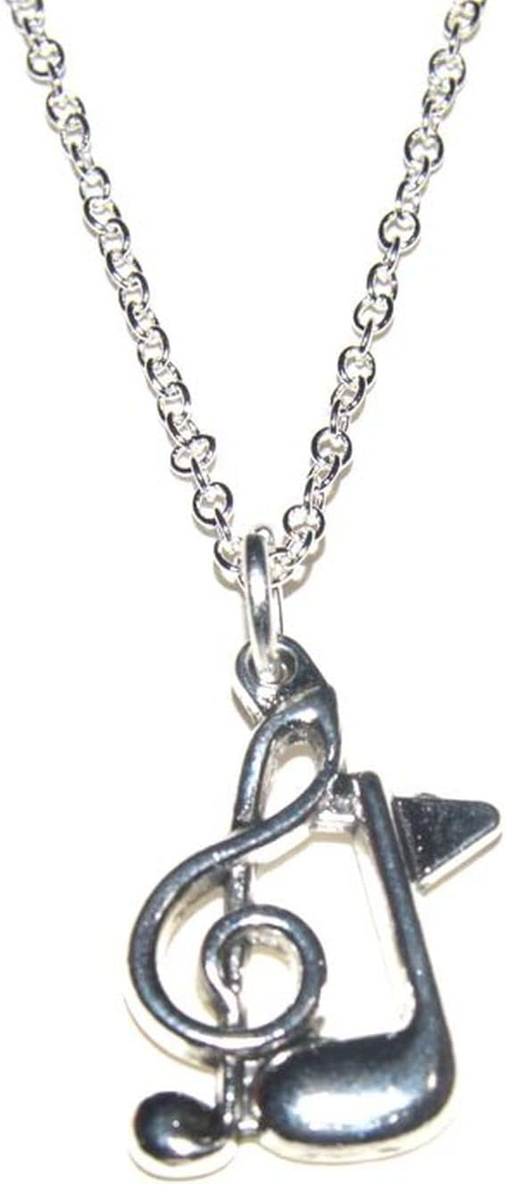 Noten Anhänger mit Silber Kette 55cm