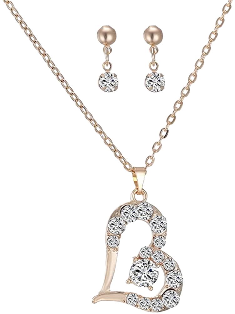 Schmuckset Kette mit Herzanhänger + Orstecker