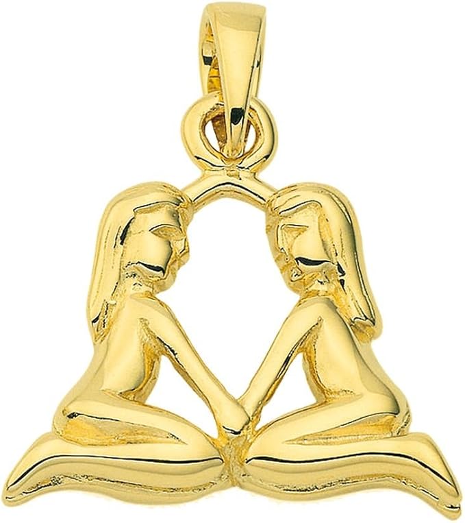 Zwilling Sternezeichen Anhänger aus 585 Gelbgold