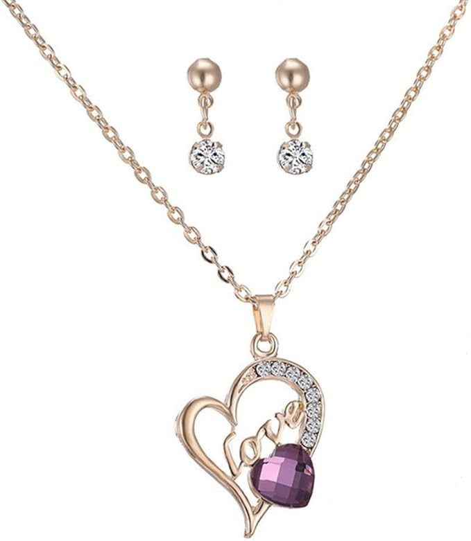 Schmuckset Kette mit Herzanhänger + Orstecker