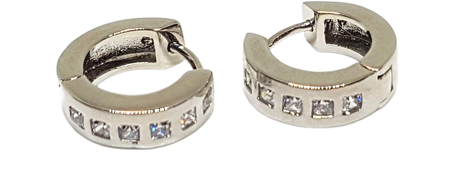 Creolen mit Zirkonia aus Edelstahl