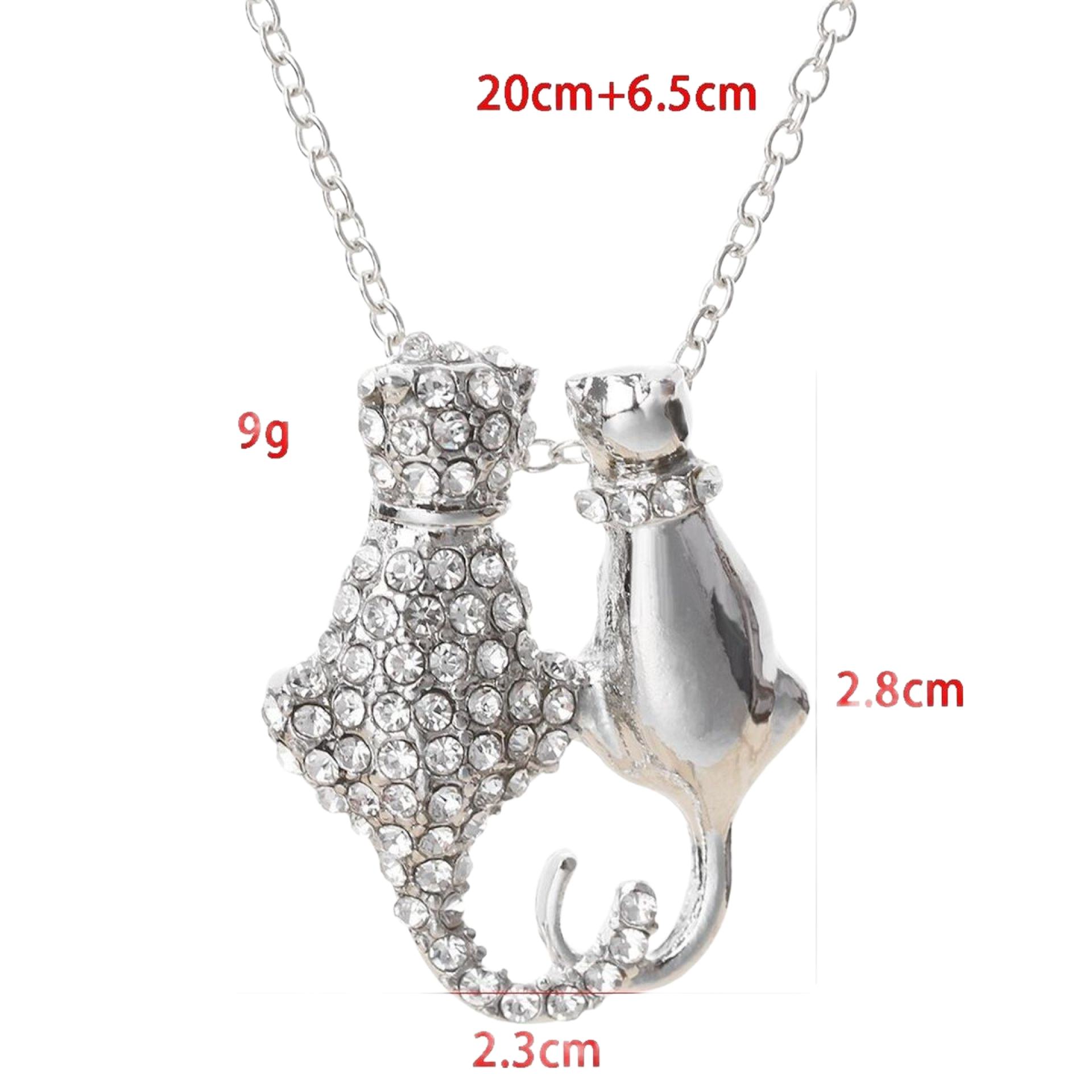 Katzen mit Zirkonia und Kette