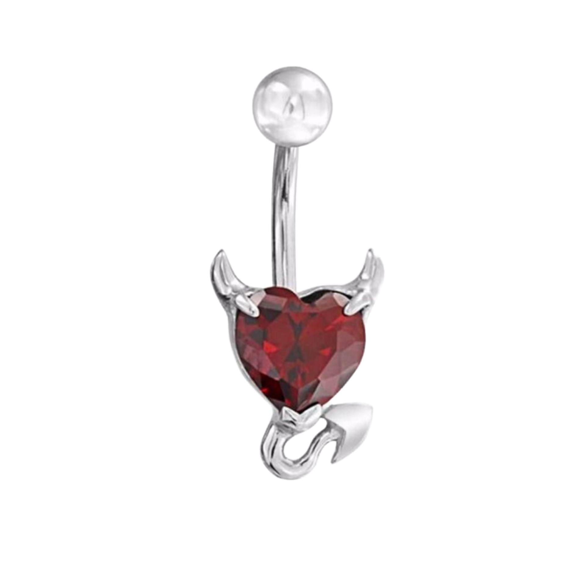 Herz Bauchnabelpiercing mit Zirkonia