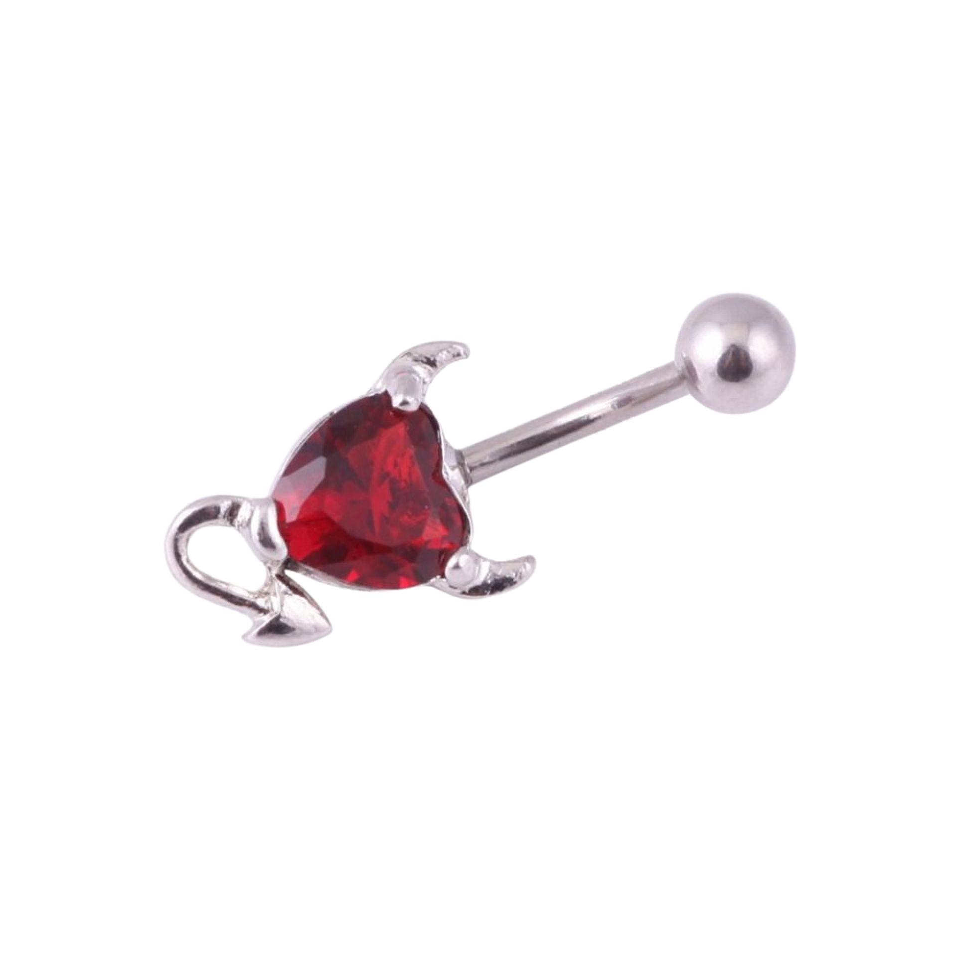 Herz Bauchnabelpiercing mit Zirkonia
