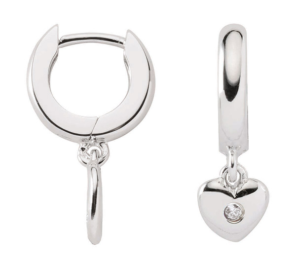 Herz Creolen mit Zirkonia aus 925 Sterling Silber