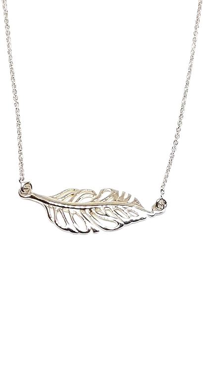 Feder Collier aus 925 Echt Silber