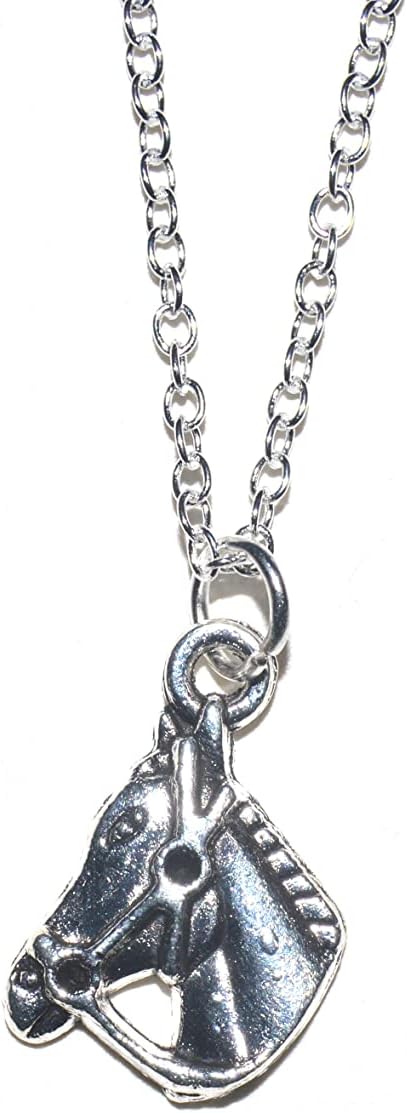 Pferde Kopf Anhänger mit Silber Kette 45cm