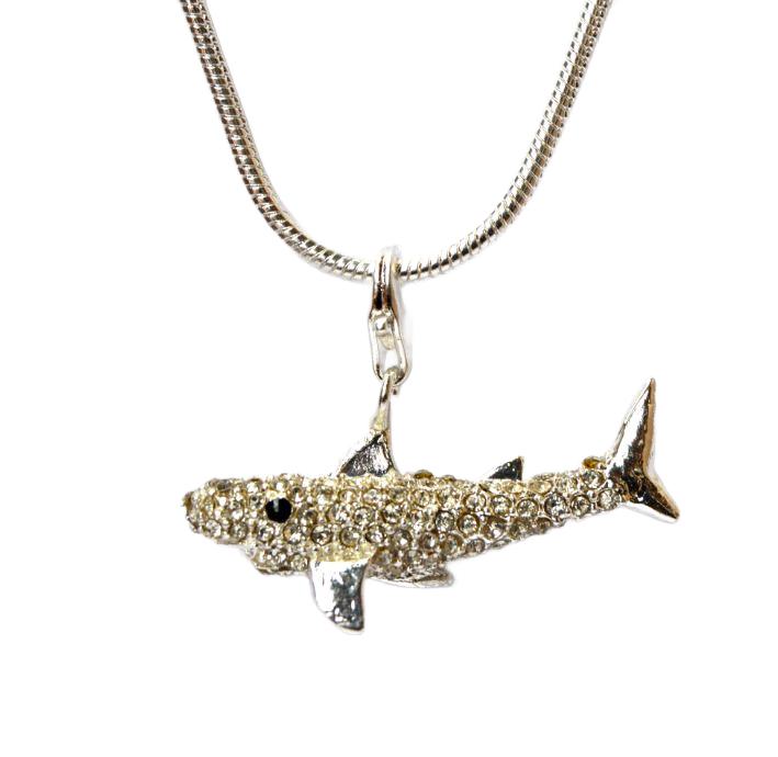 Hai-Anhänger mit Zirkonia-Steinen