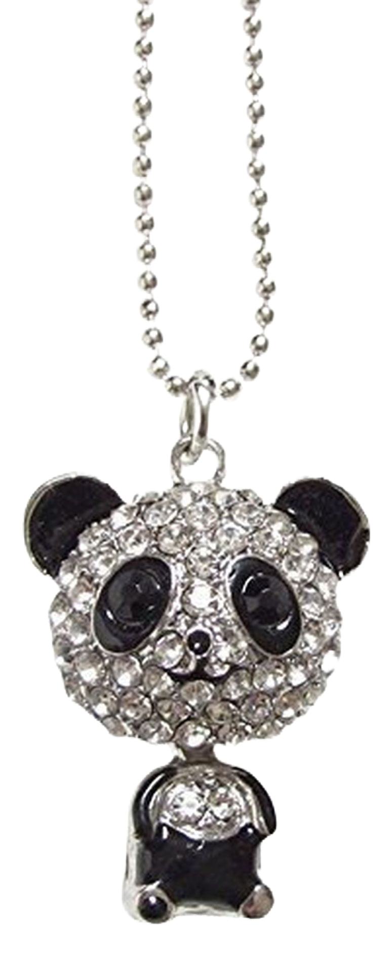 Kette mit Panda und Strass bestückt