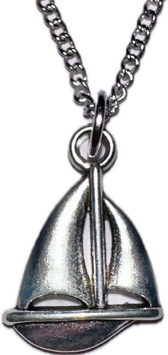 Segelboot Anhänger mit Silber Kette 60cm