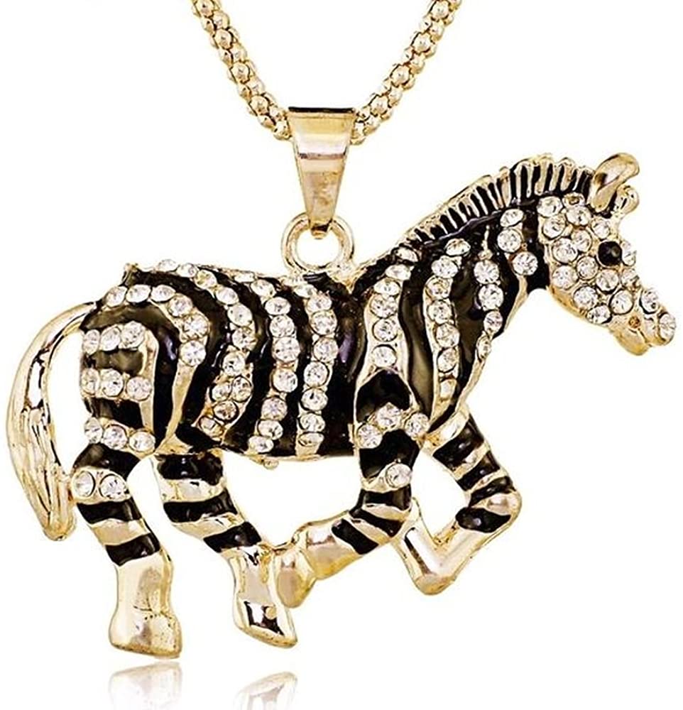 Anhänger Zebra mit Strasssteinen und Kette