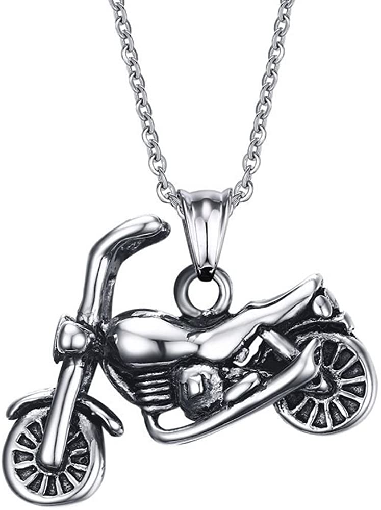 Motorrad Anhänger mit Kette aus Edelstahl 50cm