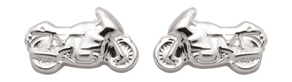 Motorrad Ohrstecker aus 925 Sterling Silber