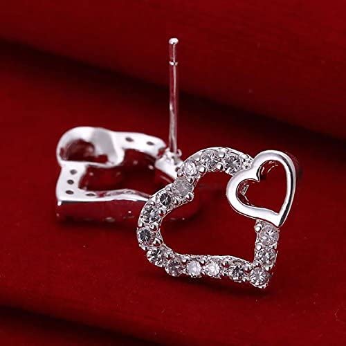 Herz Ohrstecker mit Strass bestückt 925 Silber