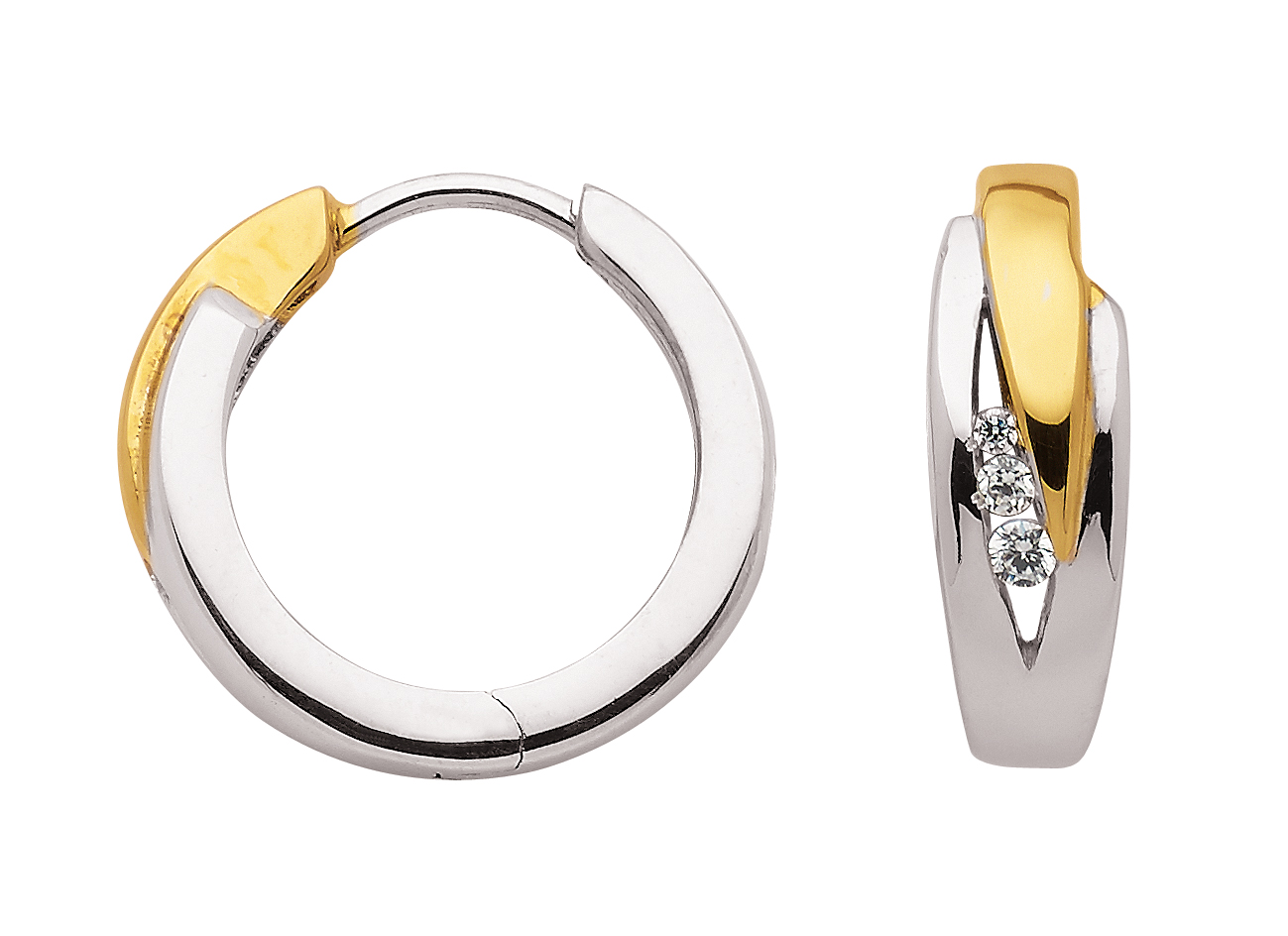 Creolen bicolor teilvergoldet aus 925 Sterling Silber