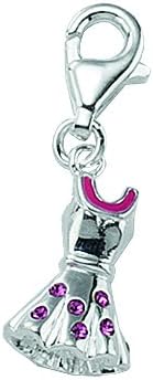 Charms Anhänger Kleid mit Glasstein aus 925 Silber