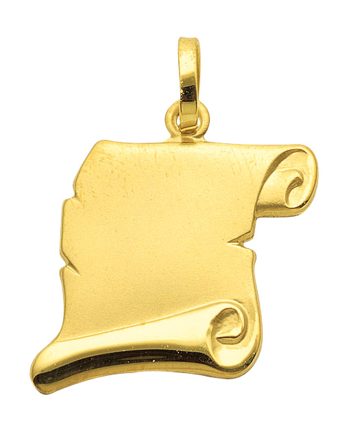 Gravurplatte Buchrolle aus 333 echt Gold