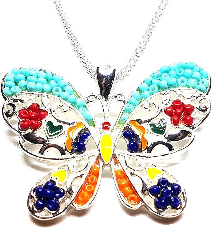 Schmetterling Schmuckset Anhänger mit Kette und Ohrstecker