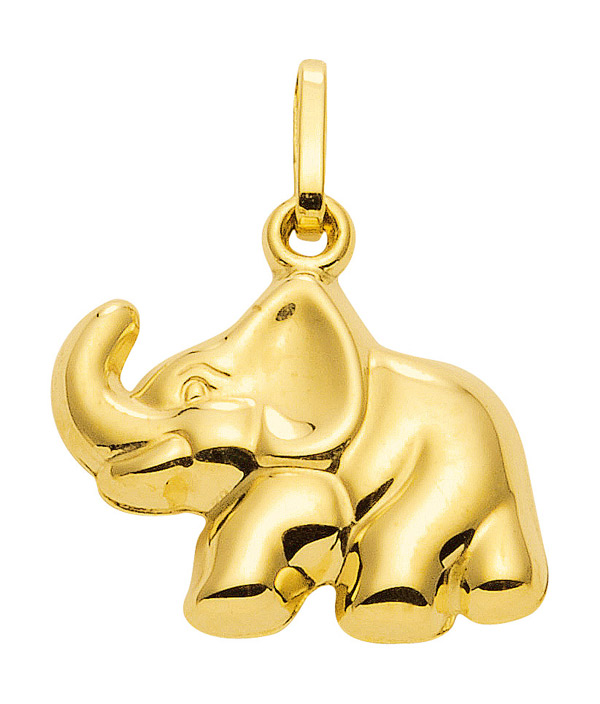 Elefant Anhänger, Kettenanhänger aus 333 Gold 8 Karat