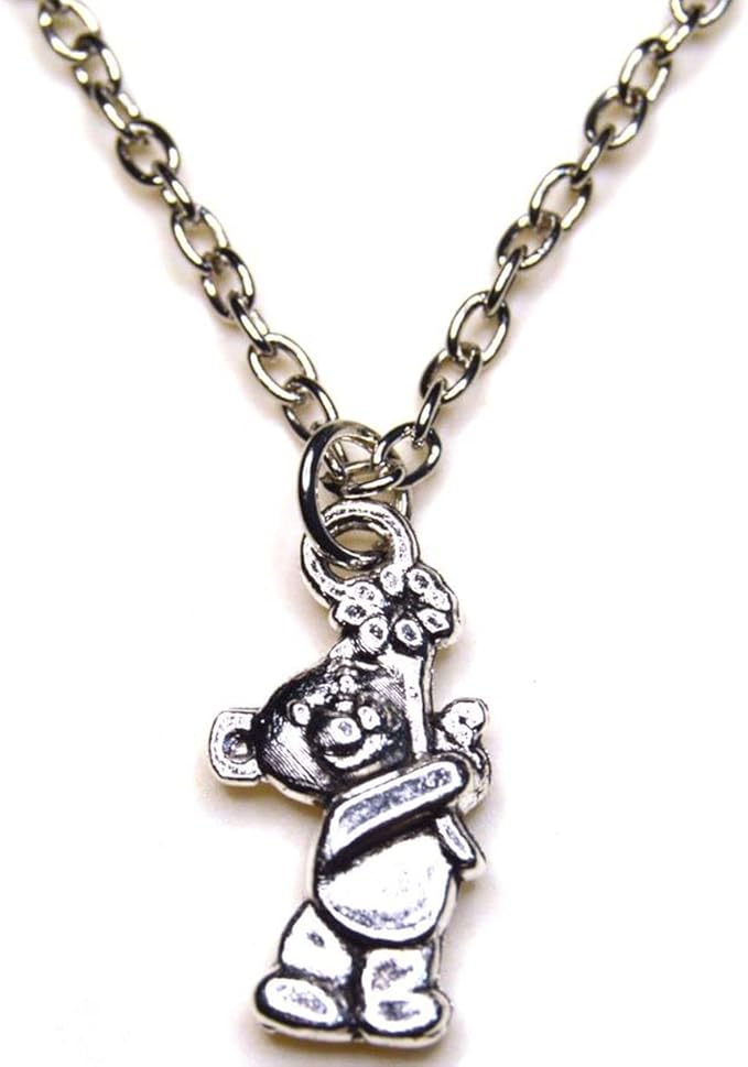 Bärchen Anhänger mit Kette aus Alpacca