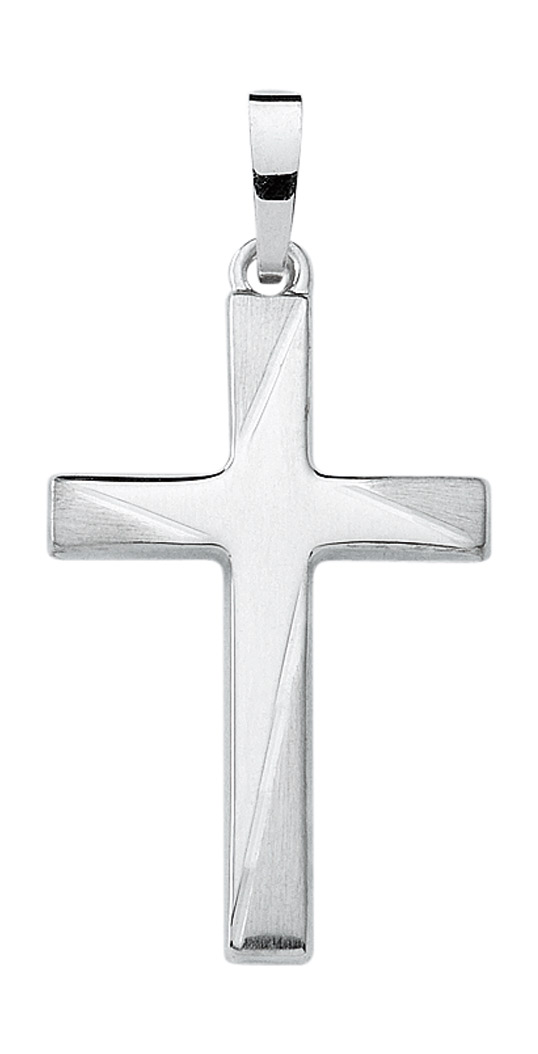 Kreuz Anhänger/Kettenanhänger aus 585 echt Weißgold