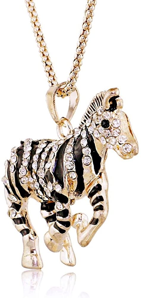 Anhänger Zebra mit Strasssteinen und Kette