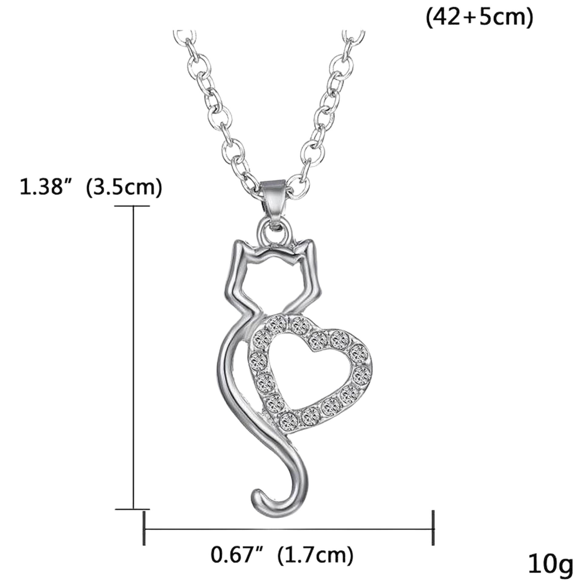 Katze mit Zirkonia und Kette