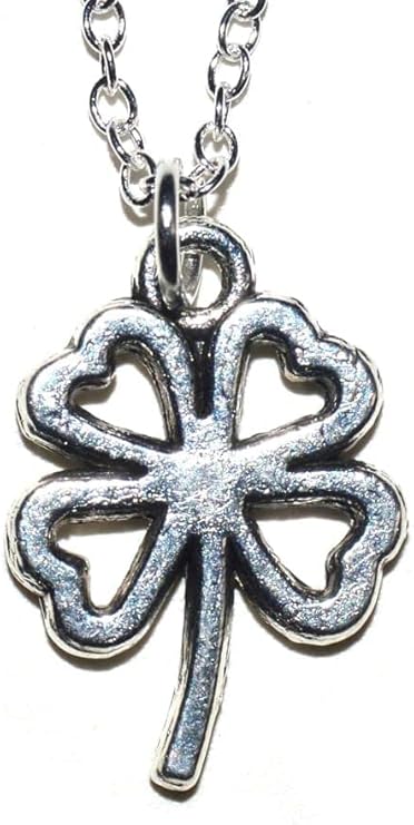 Kleeblatt Anhänger mit Silber Kette 60cm