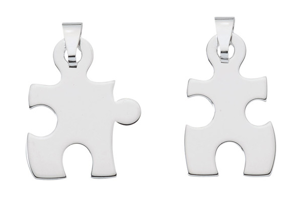 Puzzle Freundschaftsanhänger aus 925 echt Silber