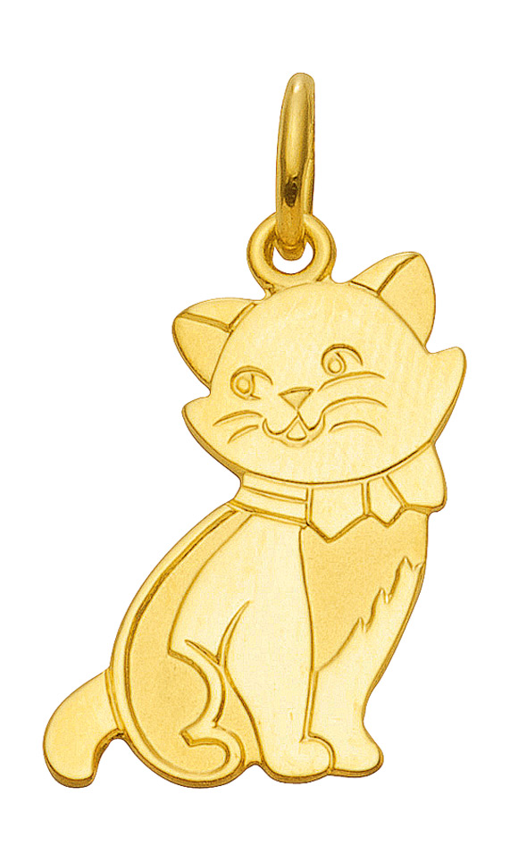 Katze Anhänger, Kettenanhänger aus 333 Gold