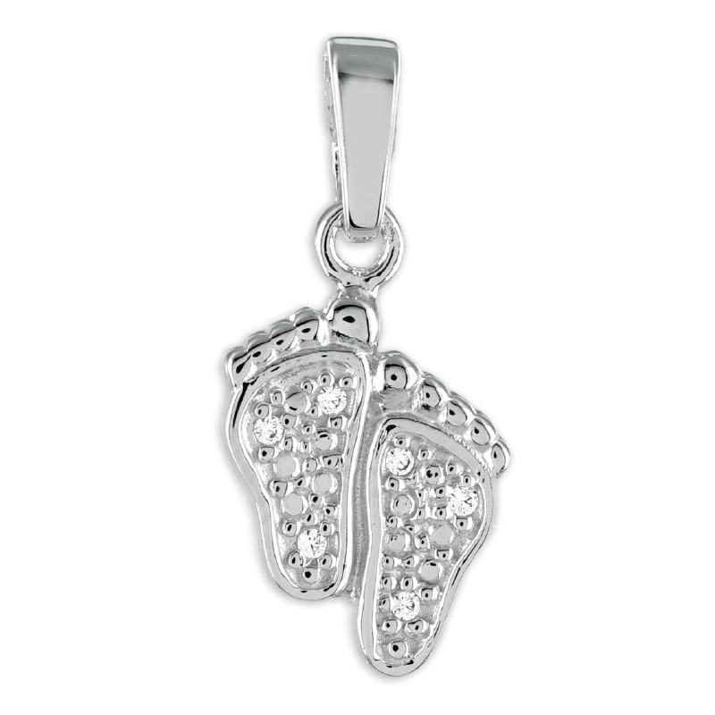 Anhänger Füße aus 925 Silber mit Zirkonia